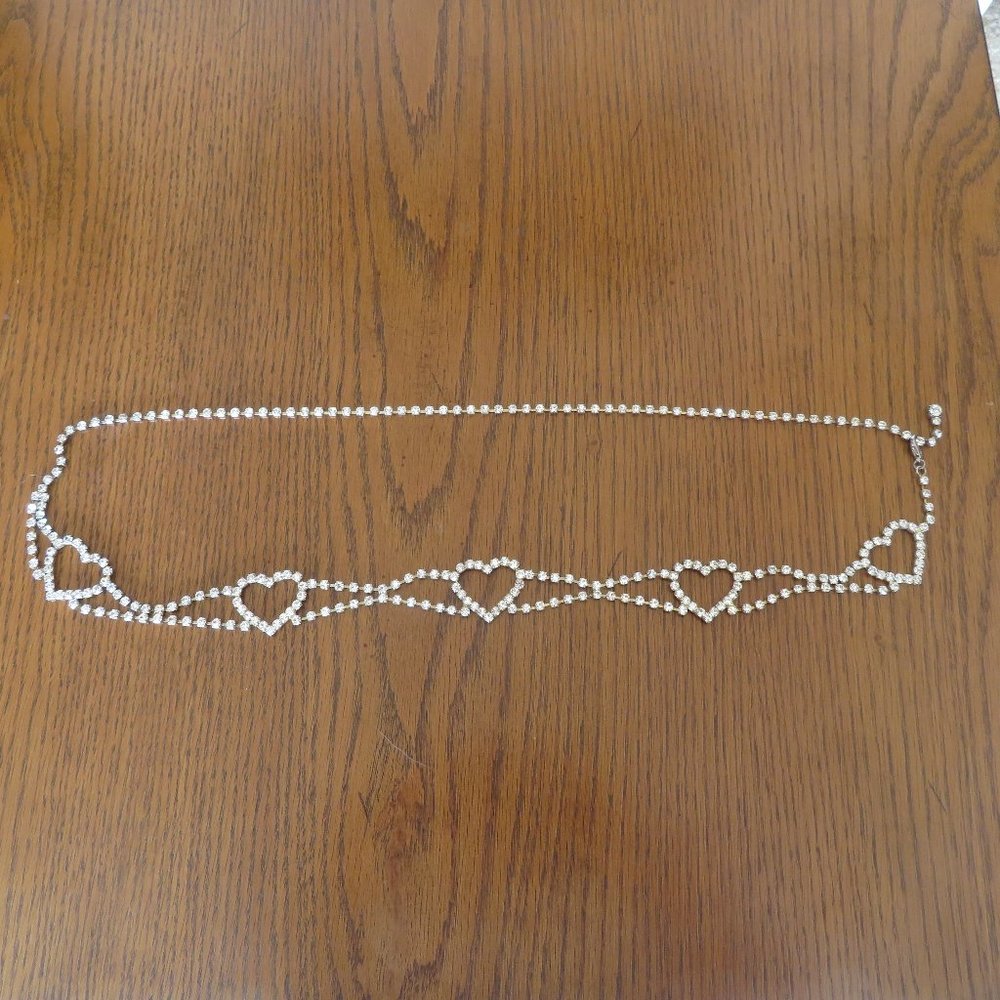 Rhinestone Heart Belt